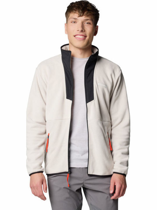 Men's Fleece Cardigan Beige
