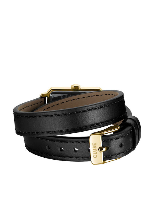 Cluse Fluette Women's Watch with Black Leather Strap