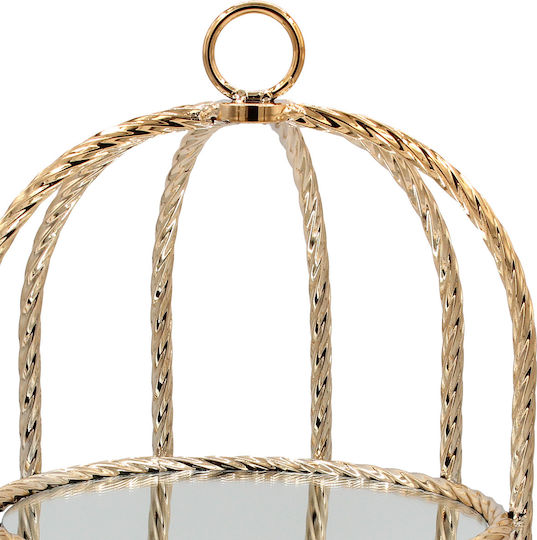 Keskor Μεταλλική Ορντεβιέρα Χρυσή Ø23xY40cm Π23xΜ40xΥ40cm