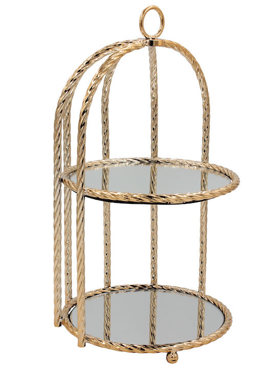 Keskor Metallic Dessert Tower Stand Gold Ø23xY40cm P23xL40xH40cm