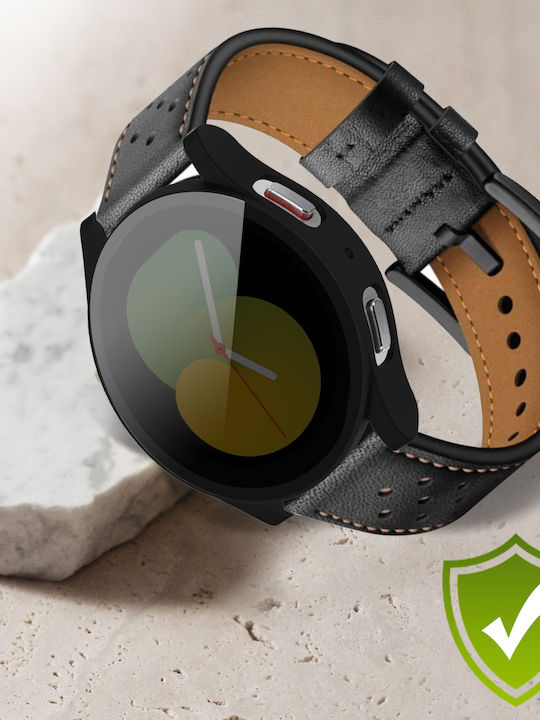 Пълно закалено стъкло протектор за екран Galaxy Watch 5 40mm Черен