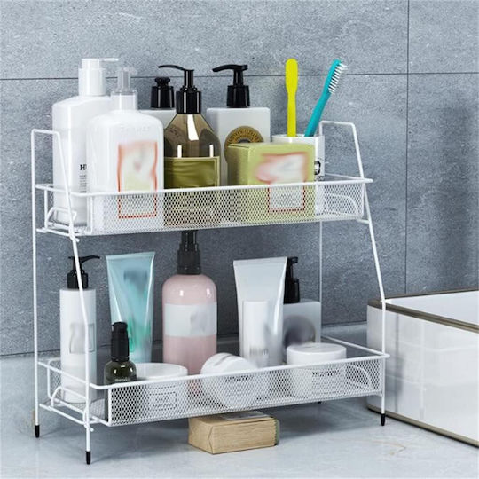 Tabletop Metal Rack 36x32x17cm White