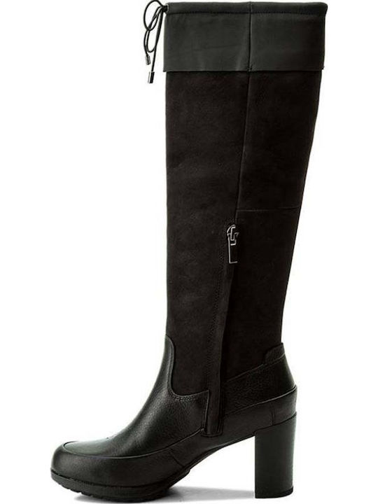 LondonTown GTX Δερμάτινες Γυναικείες Μπότες με Μεσαίο Τακούνι Μαύρες