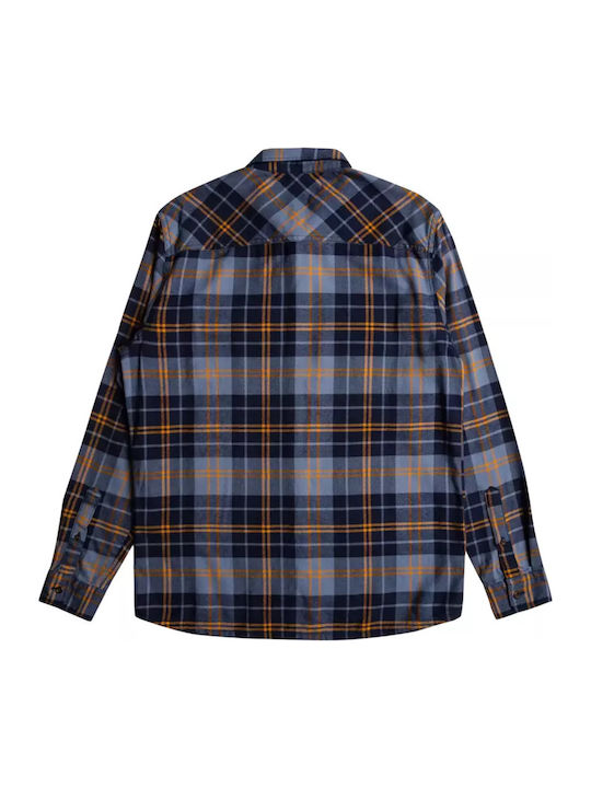 Cantwell Long-sleeved Flannel Shirt Checked Blue