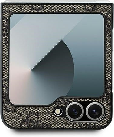 Guess Metal Logo Back Cover Synthetic Leather Brown (Galaxy Z Flip6 / Z Flip7 FE)