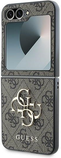 Guess Metal Logo Back Cover Synthetic Leather Brown (Galaxy Z Flip6 / Z Flip7 FE)