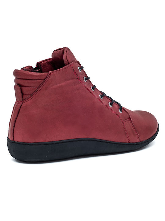 Air Anesis Leather Women's Ankle Boots Platform Burgundy