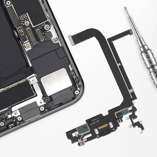 Релайф Lightning заряден конектор iPhone 13 Pro Max микрофон зелен