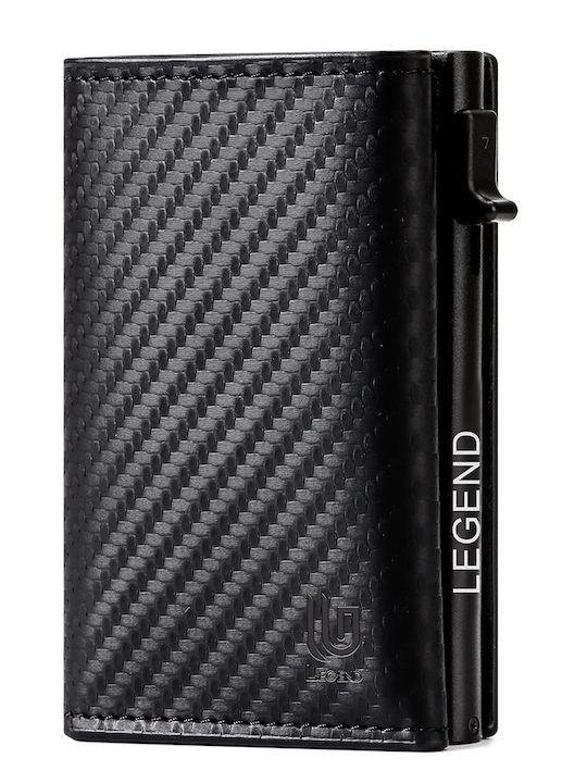 Men's Wallet Cards with RFID and Slide Mechanism Black
