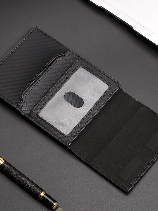 Men's Wallet Cards with RFID and Slide Mechanism Black
