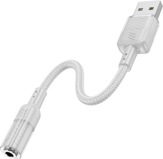Hoco Aux Usb Converter 3.5mm female to 3.5mm female Gray 1pcs