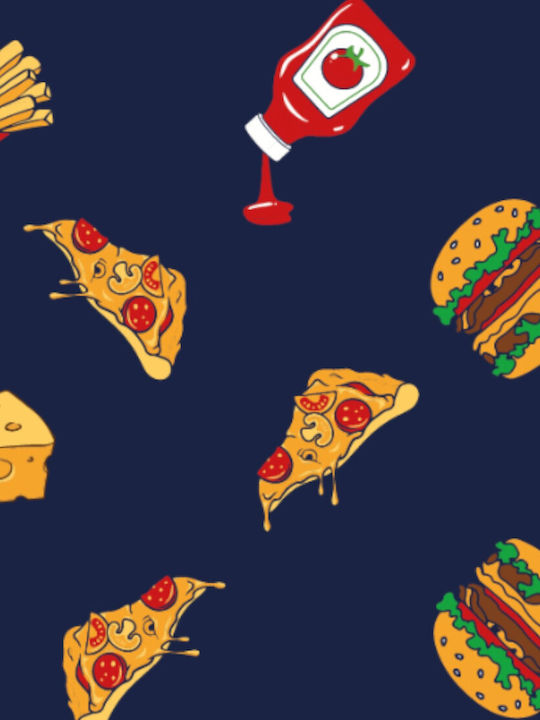 Boxer Ανδρικό Burger & Pizza Soma Blue Sb7331-μπλε