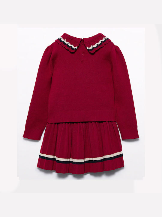 Abel & Lula Kids Set with Skirt Winter 2pcs Red