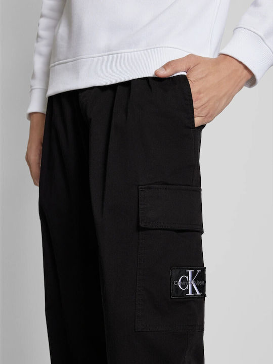 Trousers Cargo Elastic in Regular Fit Black