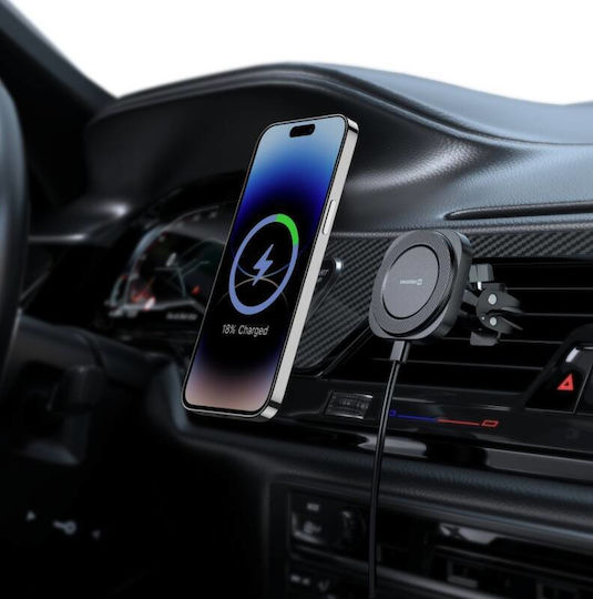 Swissten Car Stand Magsafe 15w 360° Rotation Air Vent Black