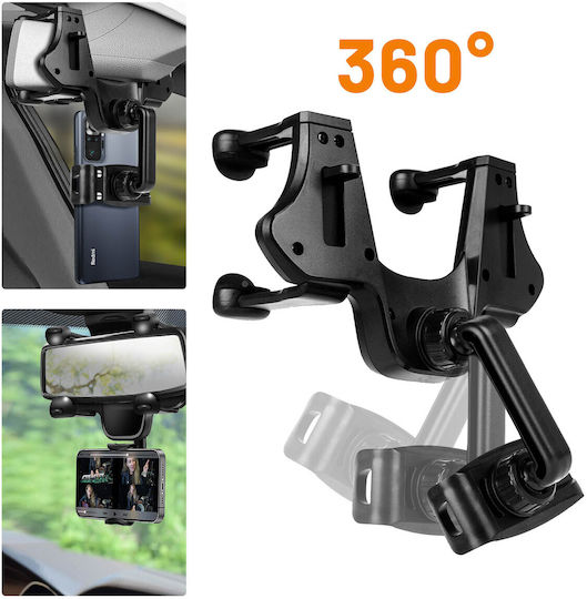 Car Stand Smartphone Rear-view Mirror Fix Rotating Linq Black