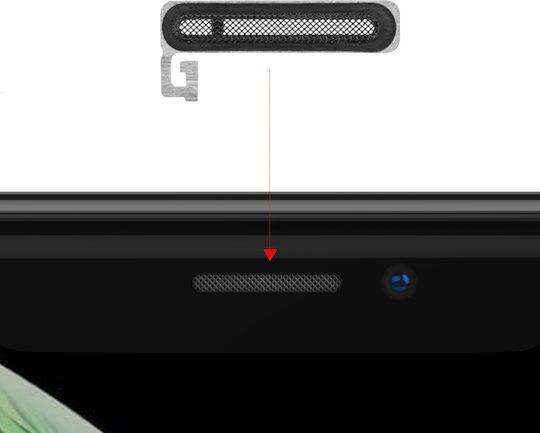 Clappio Lautsprechergitter Ersatz für iPhone Xs Xs Max Schwarz