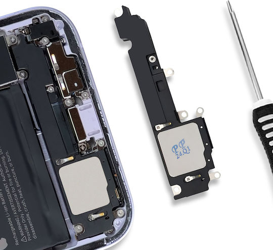 Външни високоговорители Clappio за iPhone 14 Plus, резервни, черни