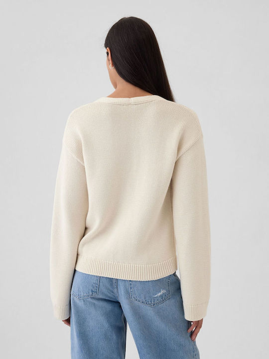 Women's Knitted Cardigan with Buttons Cream Beige