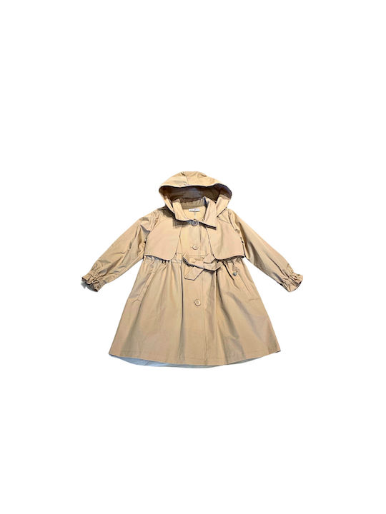 Alice Kids Trench Coat with Hood BEZ