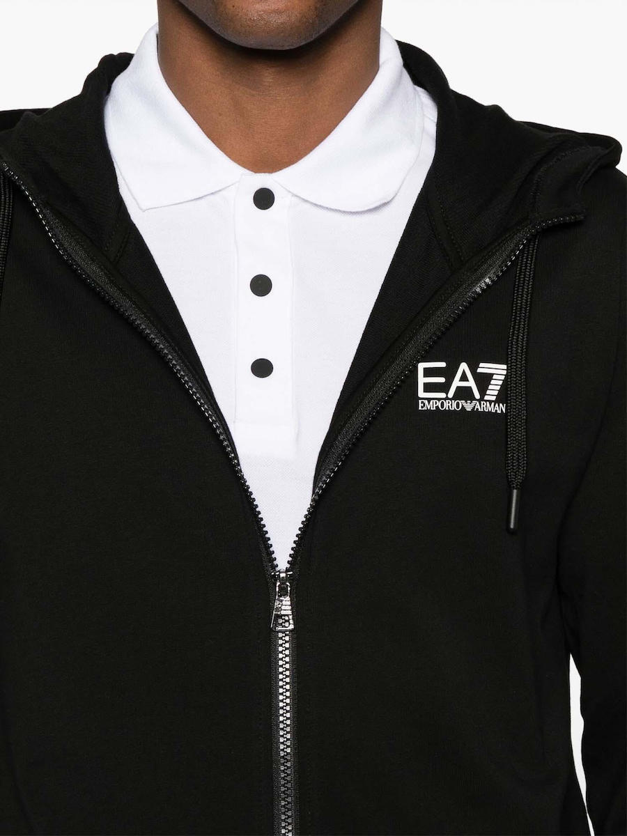 Emporio Armani Men's Hooded Cardigan Black 8NPM13PJ05Z-1200