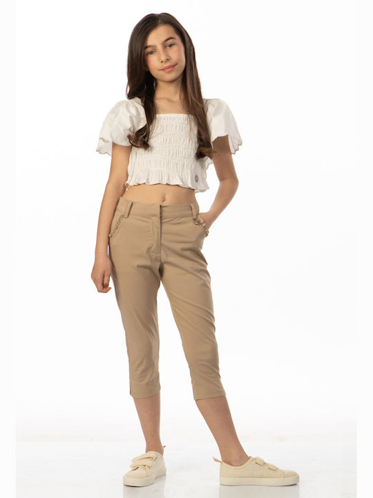 Alice Kids Crop Top Short Sleeve white