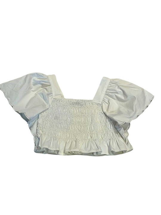 Παιδικό Crop Top Κοντομάνικο Λευκή