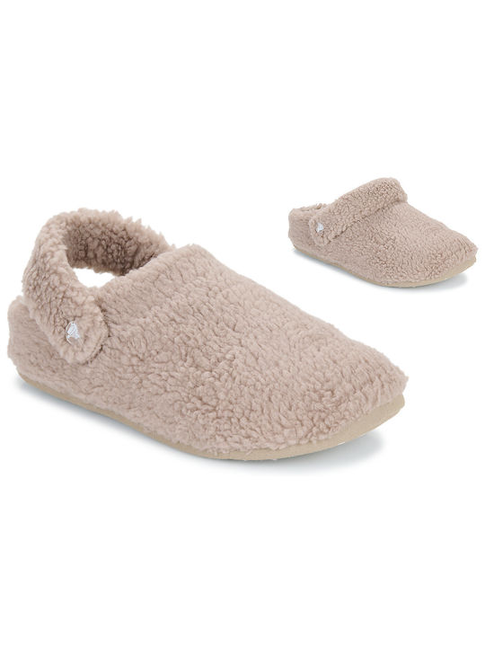 Crocs Classic Cozzzy Winter Women's Slippers in Beige color