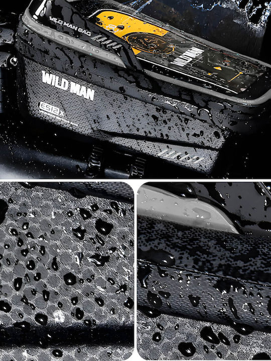Wildman 1l Waterproof Bike Bag Touch Dual Attachment Ring Es12x Black