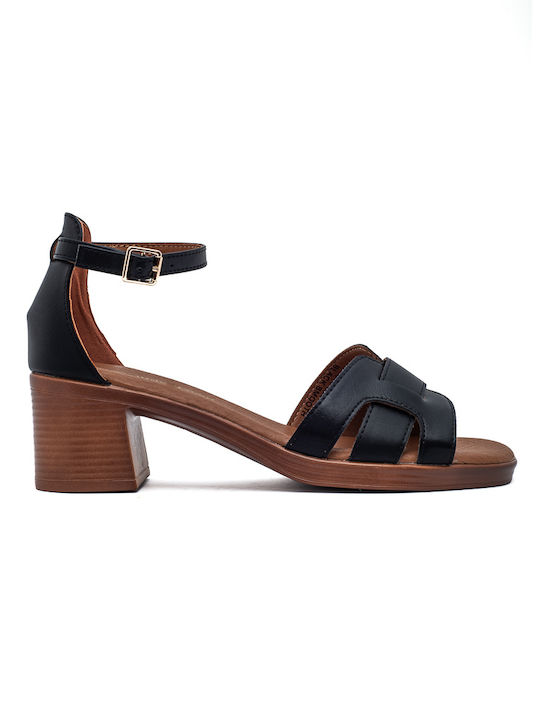 Macarena Women's Sandals with Ankle Strap Black