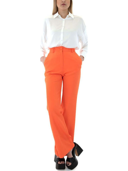 Damen Stoff Hose Orange