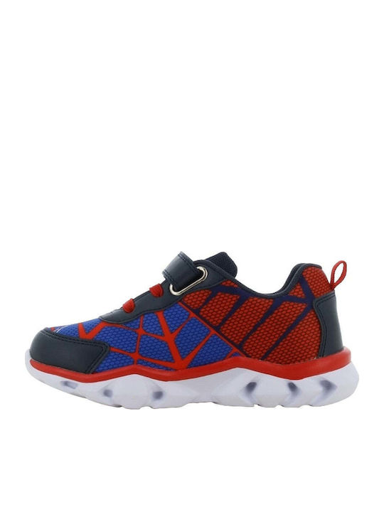 Παιδικά Sneakers Ανατομικά με Σκρατς & Φωτάκια Μπλε