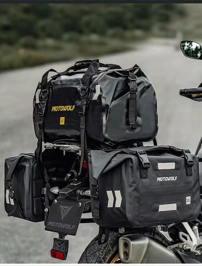 Motowolf MDL Motorcycle Saddle Bags Kit 60l in Black Colour