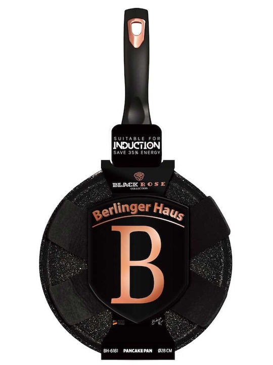 Berlinger Haus Black Rose Collection Crepe Maker made of Aluminum with Stone Coating 28cm
