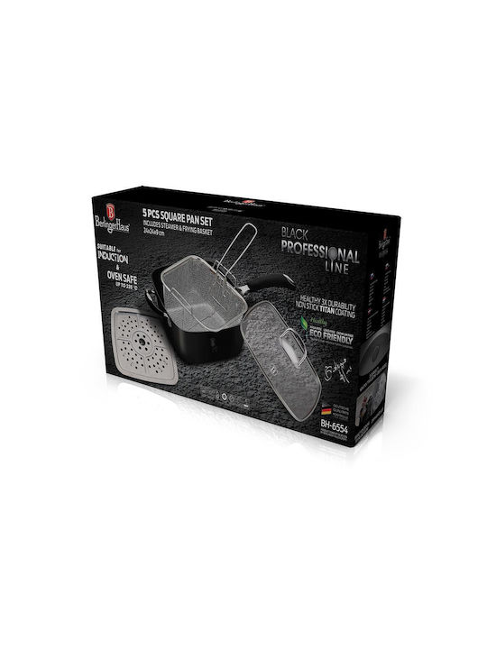 Berlinger Haus Black Professional Line Aluminum Pan with Lid with Non-Stick Interior Coating 9cm