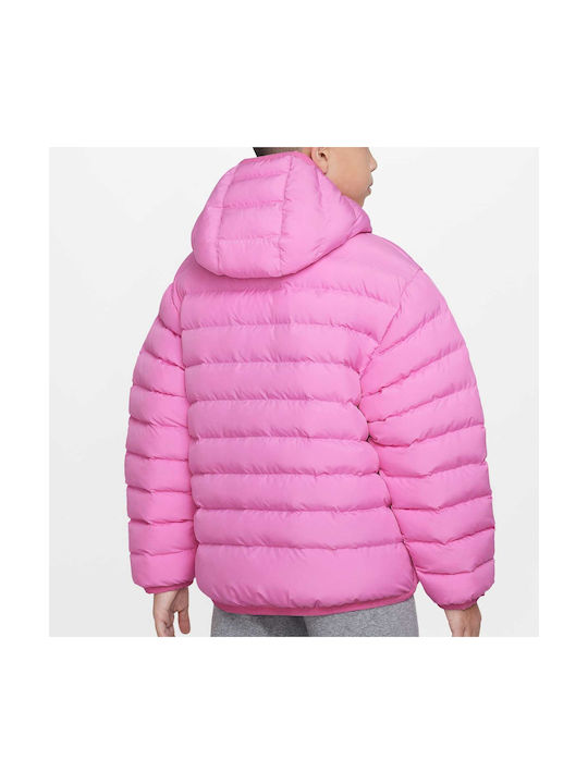 Nike Kids Quilted Jacket with Lining & Hood Pink