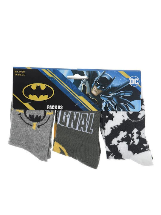 Superheroes Kids' Socks Grey 3 Pairs