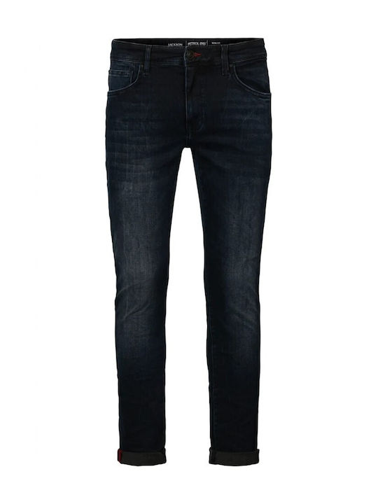 5812 Ανδρικό Παντελόνι Τζιν Ελαστικό με Slim Narrow Εφαρμογή Μπλε