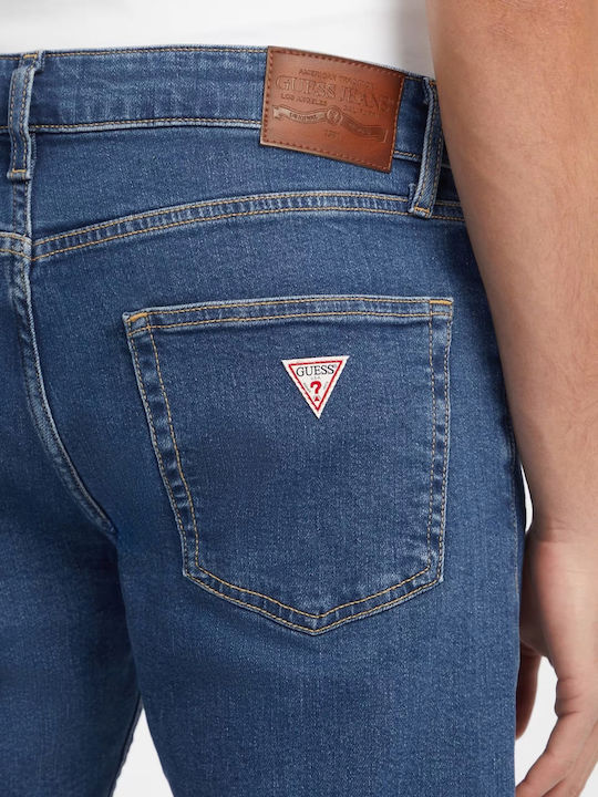 Ανδρικό Παντελόνι Τζιν με Slim Straight Εφαρμογή Μπλε