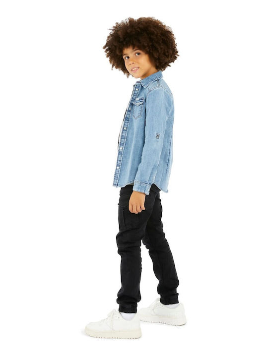 Kids Shirt Long Sleeve Denim Blue