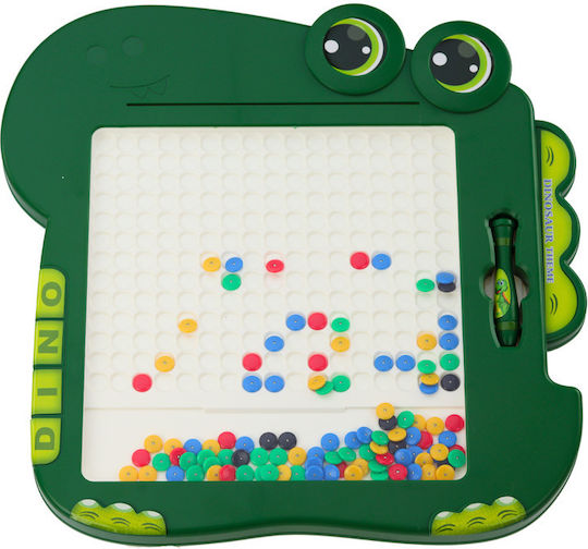 Tablă Magnetică Educațională Puzzle Dinozaur cu Mărgele Verzi
