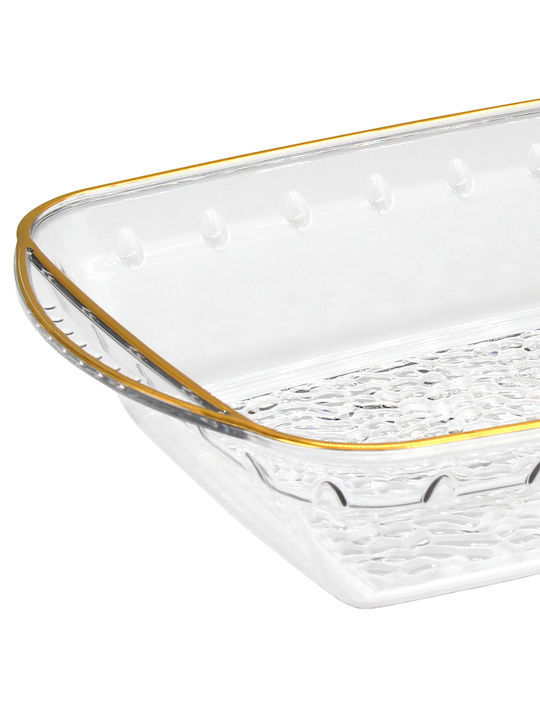 Keskor Plastic Decorative Platter Gold 35x22x6cm