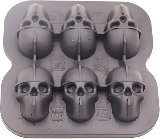 Formă De Gheață Craniu Din Silicon Cu Capacitate 6 Neagră ZT1XJ53QWS365
