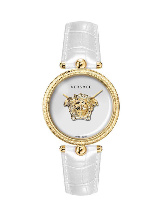 Versace Palazzo Uhr mit Weiß Lederarmband