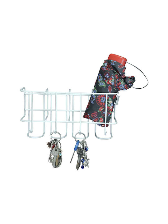 Uncle George Metallic White Umbrella Rack 26.5x7x13.5cm