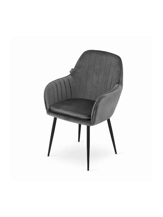 Stühle Speisesaal Gray And Black 1Stück 57.5x56.5x86.5cm