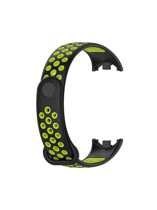 Tech-Protect SMART Armband Silikon mit Pin Black/Lime (Smart Band 8 / 8 NFC)