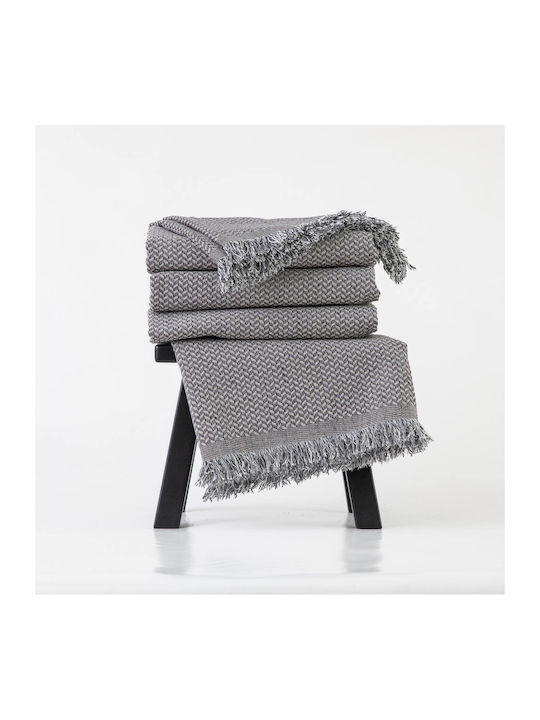 Borea Sicily Ριχτάρι Πολυθρόνας Chenille 180x180εκ. Γκρί