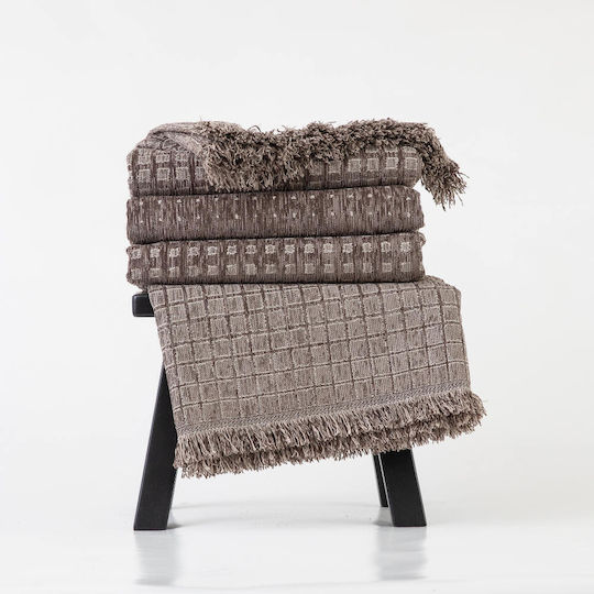 Borea Solana Ριχτάρι Διθέσιου Καναπέ Chenille 180x250εκ. Καφέ