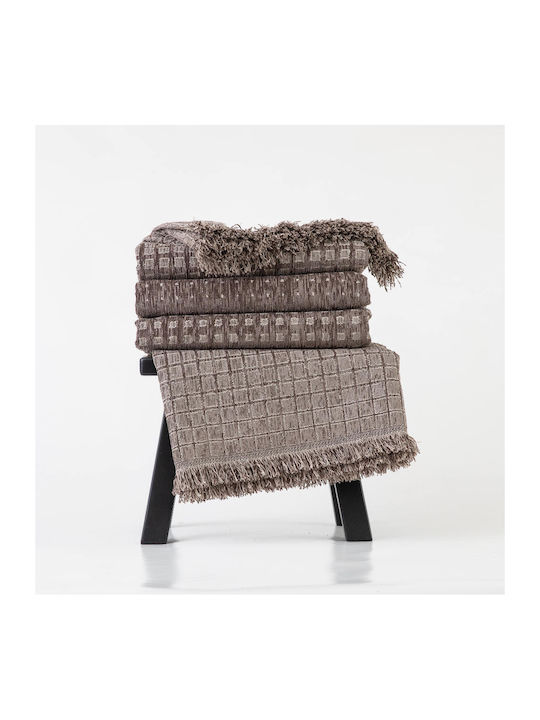 Borea Solana Three-Seater Sofa Throw Chenille 180x300cm Brown
